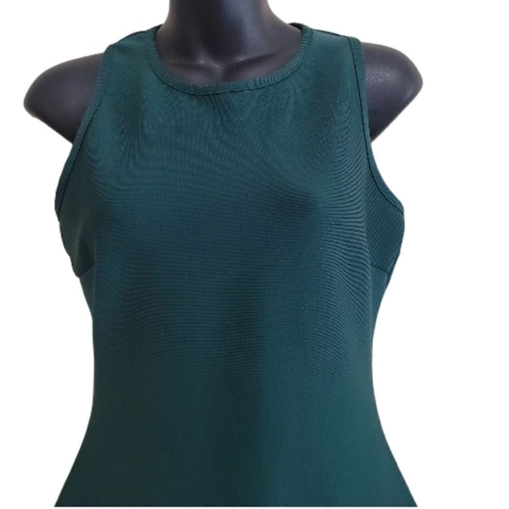 Aqua Women Green Stretch Sleeveless Ruffle Mini Party Bodycon Dress Size S - Picture 4 of 9